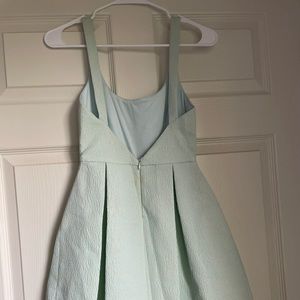 Zara xs dress with low back, thin straps, and light blue leopard print